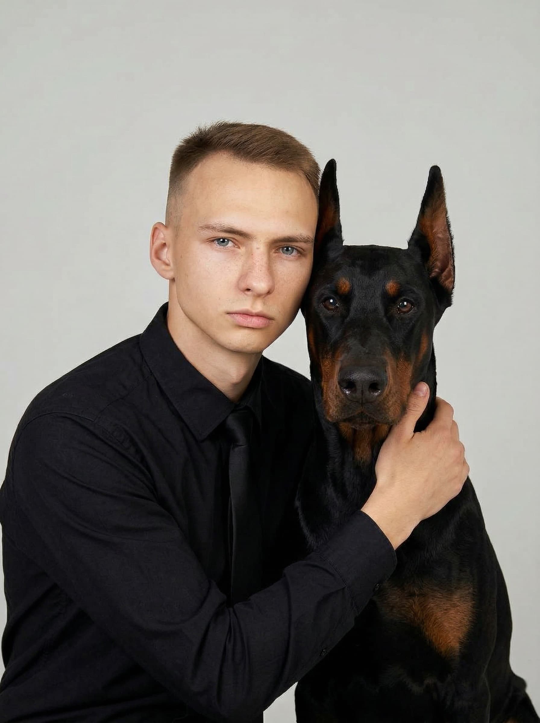 С доберманом