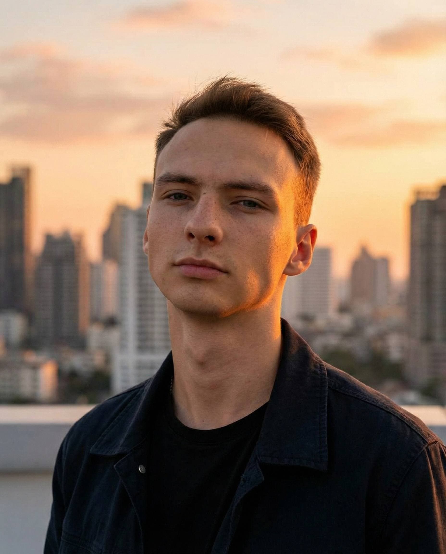 На закате города